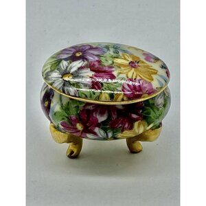 Vintage NikoNiko1970's Small Ceramic Three-Legged Pill Box